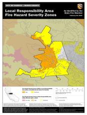 Map of Local Responsibility Area Fire Hazard Severity Zone for Town of Fairfax