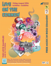 Live on the Common Flyer, August 25, 2023 Live on the Common Flyer, August 25, 2023