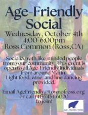 flyer for Age Friendly Social on 10/4/23