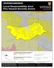 Map of Local Responsibility Area Fire Hazard Severity Zone for Town of Ross