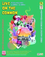 Flyer containing information about Live on the Common event