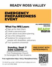 Flyer for Ready Ross Valley
