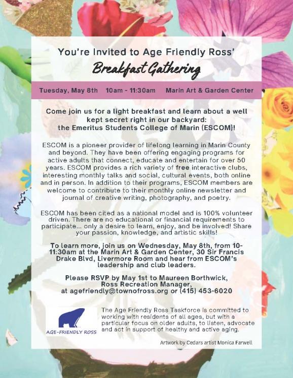 Flyer with Age Friendly Breakfast Information